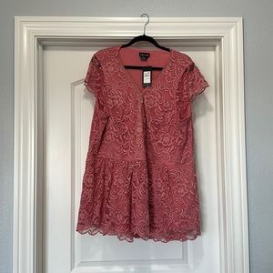 City Chic Pink Lace Peplum Top. Size 22